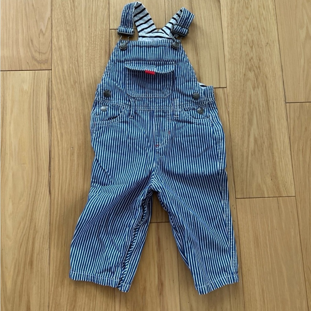 Baby Boden Striped Overalls, Sz 12-18 mos